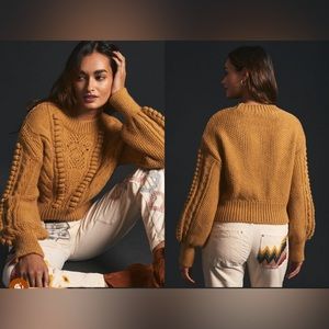 Anthropologie Textured Cable Knit Sweater
